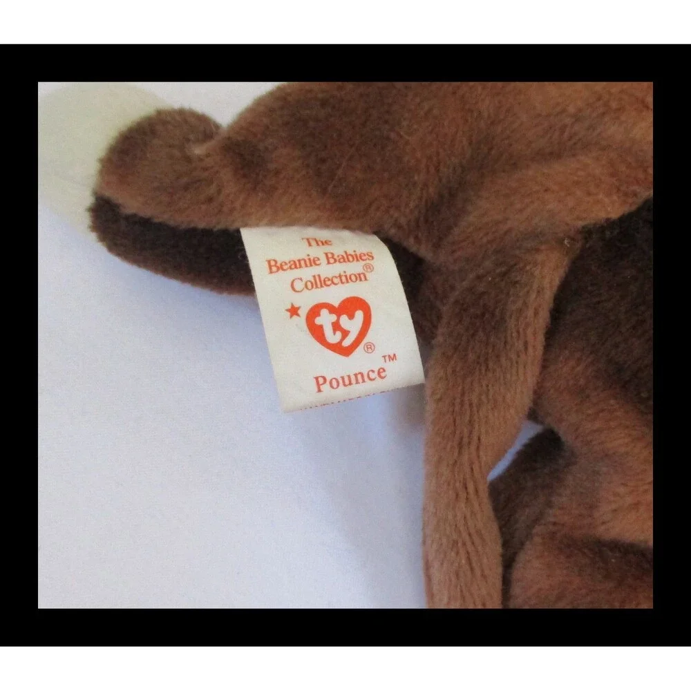 Ty Beanie Baby Pounce the Brown Cat NO HANG TAG